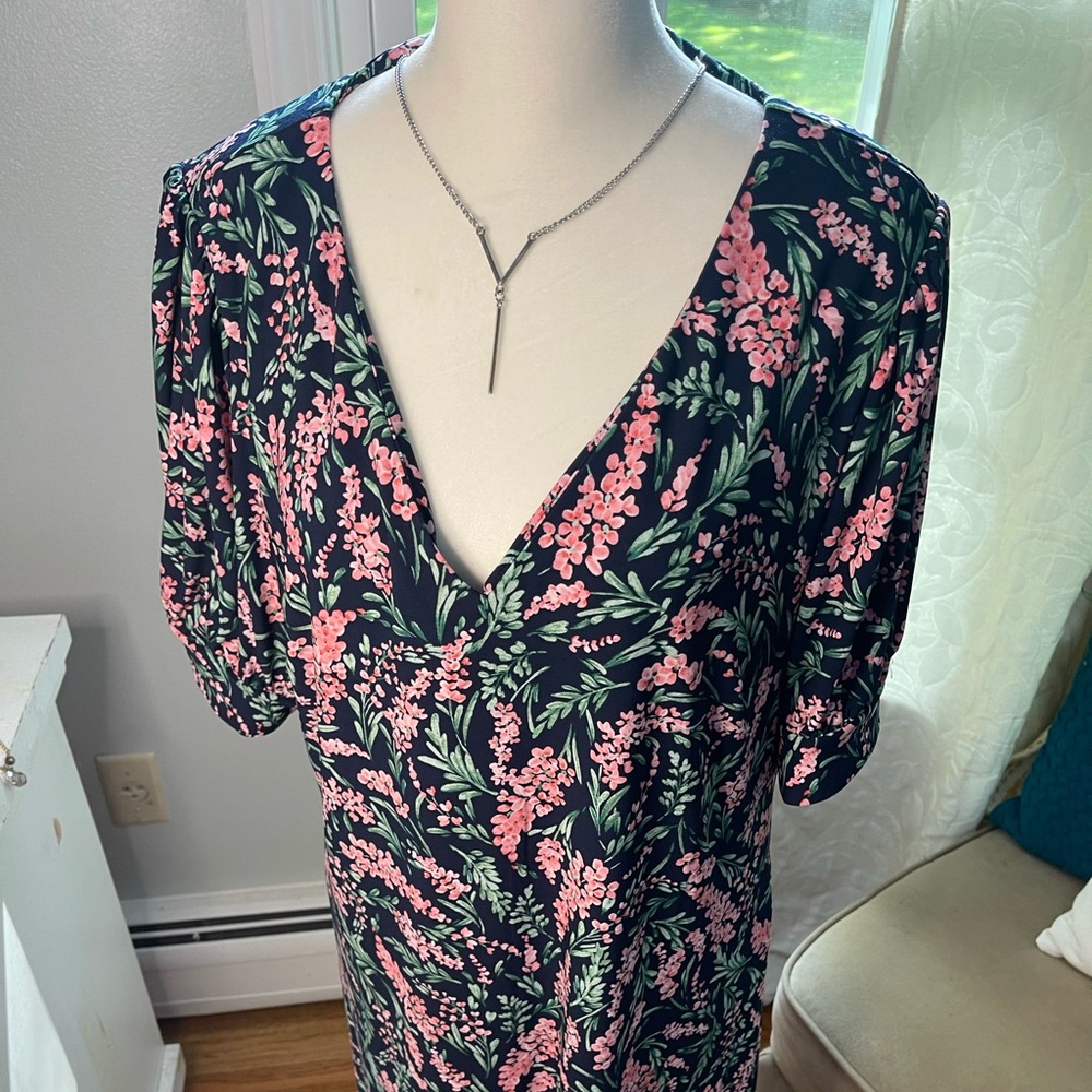 Tommy Hilfiger Wisteria Print V-Neck Dress